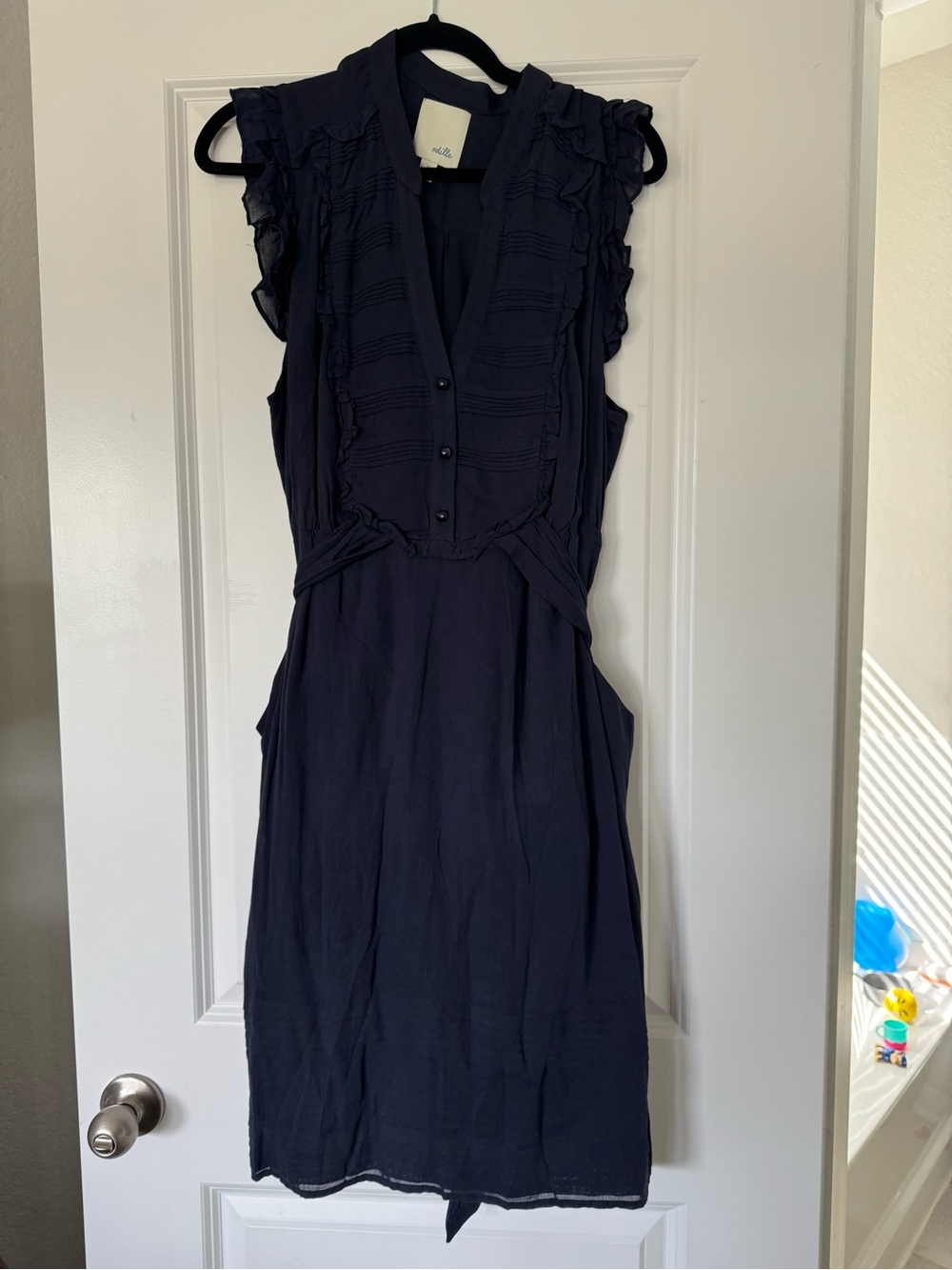 Anthropogie Sleeveless Navy Dress
